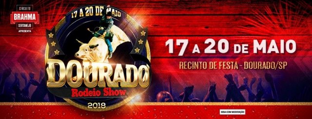 Dourado Rodeio Show 2018 acontecerá de 17 a 20 de maio