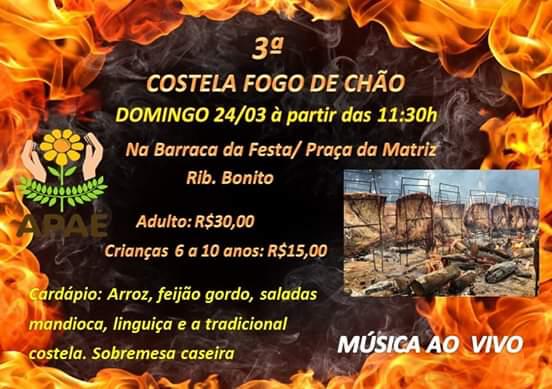 Costela Fogo de Chão em prol da APAE será realizada em Ribeirão Bonito
