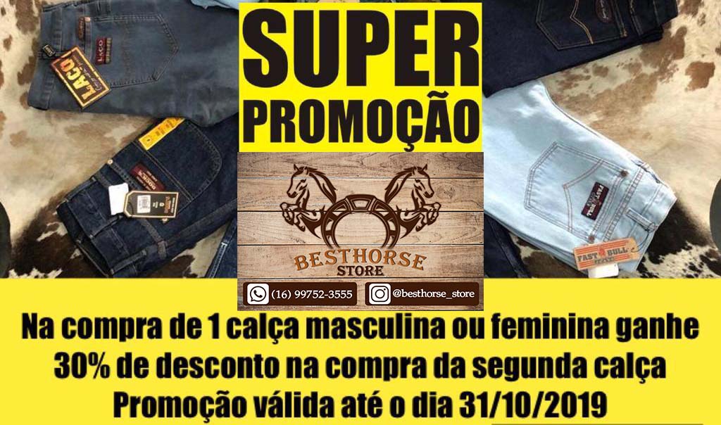 Ribeirão Bonito: BestHorse Store está com promoção em calças